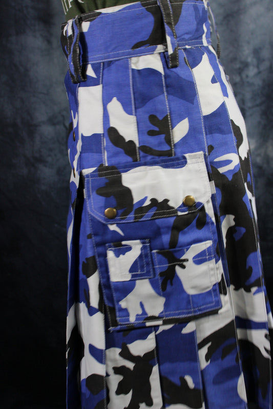 Classic KiltedBros Kilt in Blue Camo - view 2