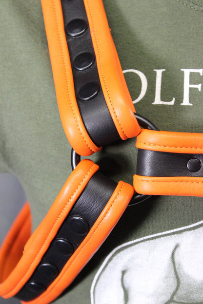 Black and Orange Bulldog Harness and Jock Combo! - view 11