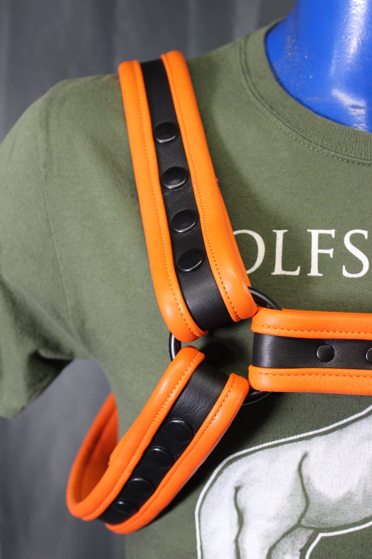 Black and Orange Bulldog Harness - Our Softest Leather! - view 13