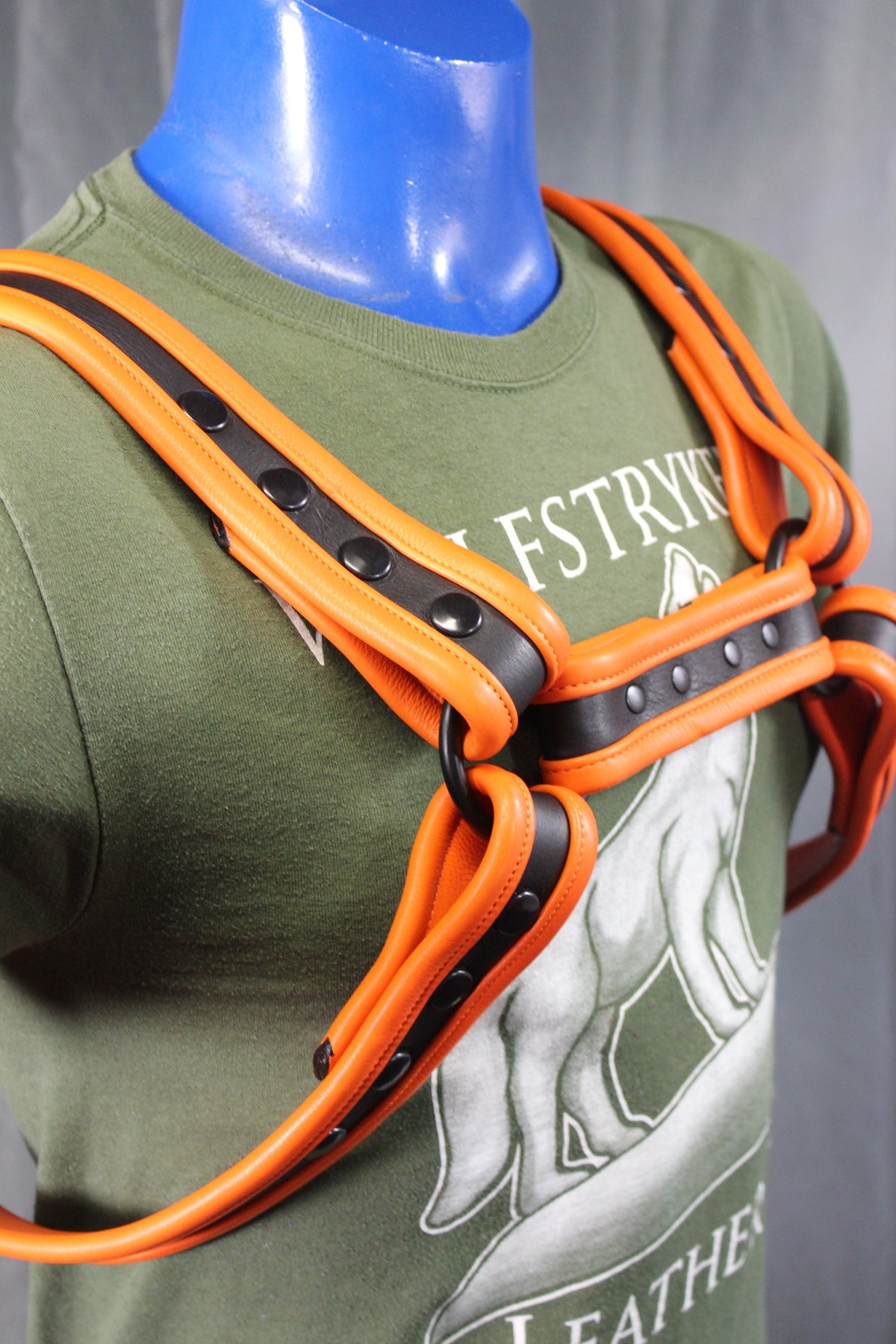 Black and Orange Bulldog Harness and Jock Combo! - view 15