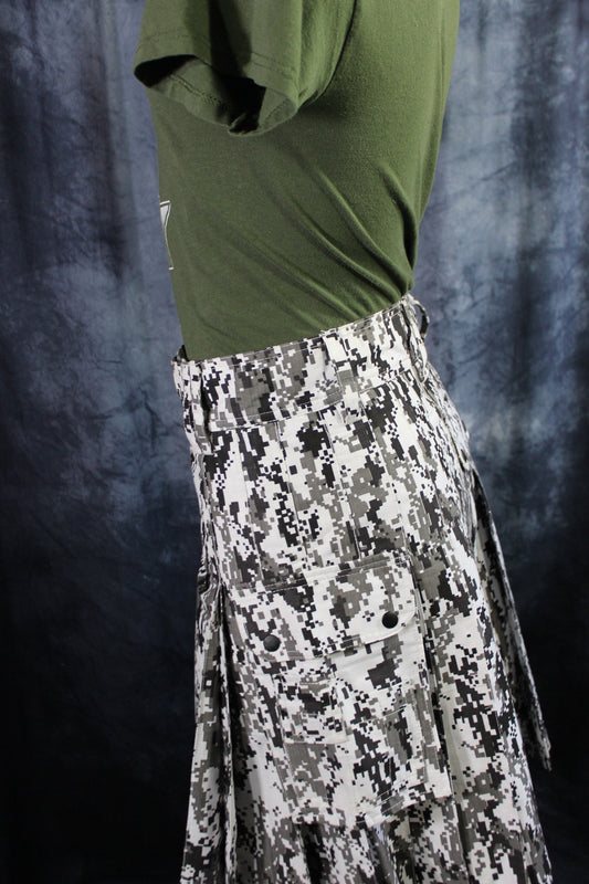 Classic KiltedBros Kilt in Arctic DigiCamo - front view
