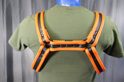 Black and Orange Bulldog Harness - Our Softest Leather! - view 17