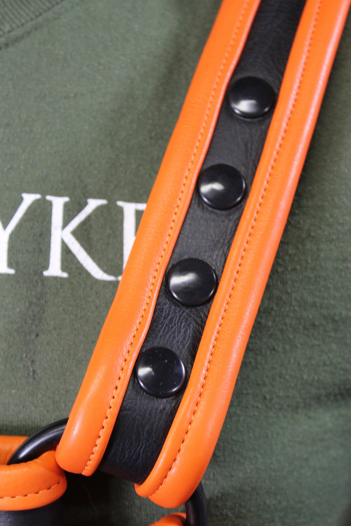 Black and Orange Bulldog Harness and Jock Combo! - view 21