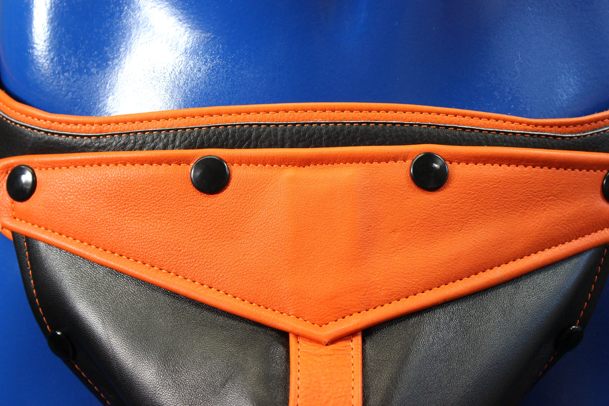 Black and Orange Bulldog Harness and Jock Combo! - view 22