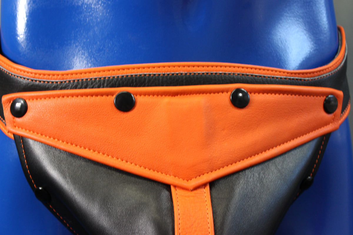 Black and Orange Bulldog Harness and Jock Combo! - view 23