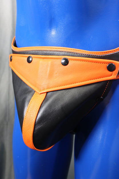 Black and Orange Bulldog Harness and Jock Combo! - view 28