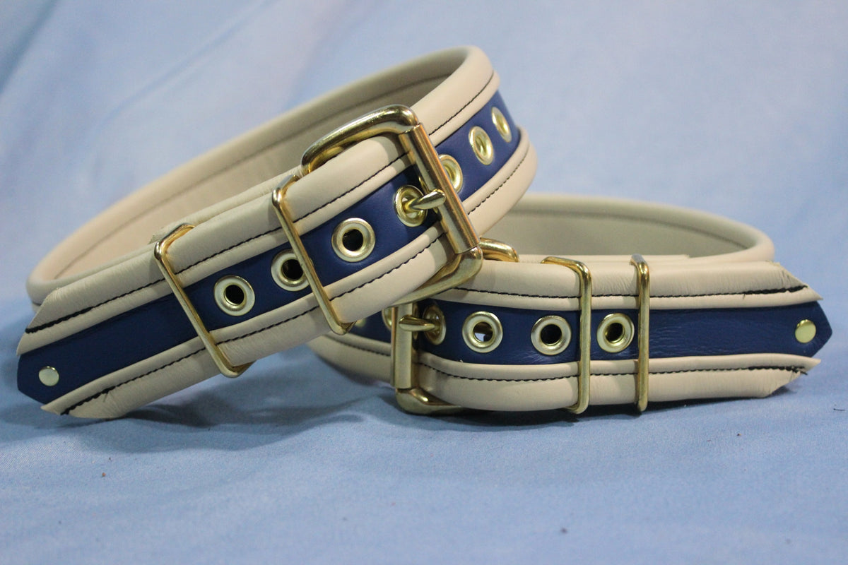 Two Toned Armbands (Blue with White Edging) - front view