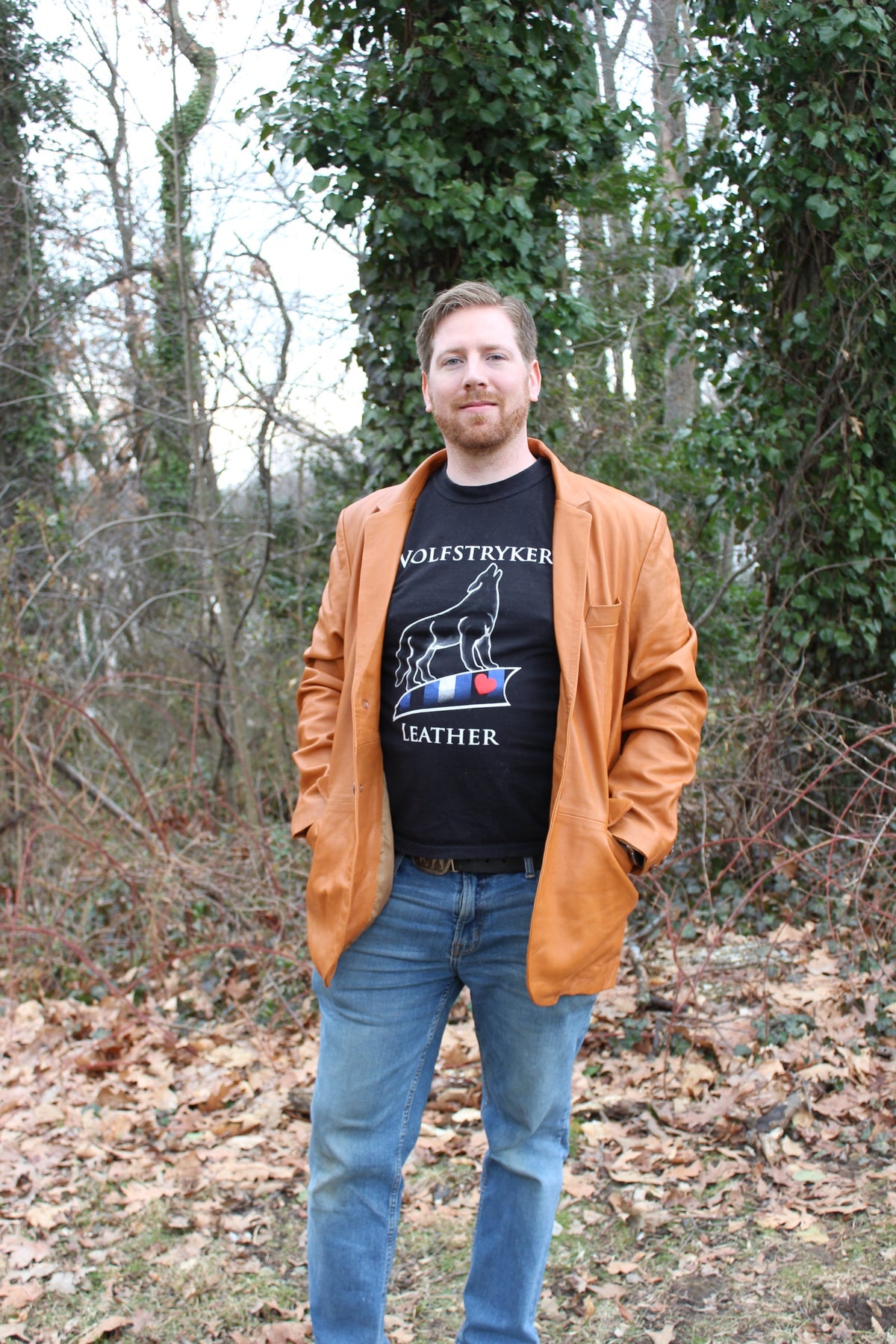 Otter and Fox Leather Sport Jacket in Camel Tan - front view
