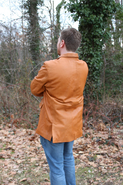 Otter and Fox Leather Sport Jacket in Camel Tan - view 3