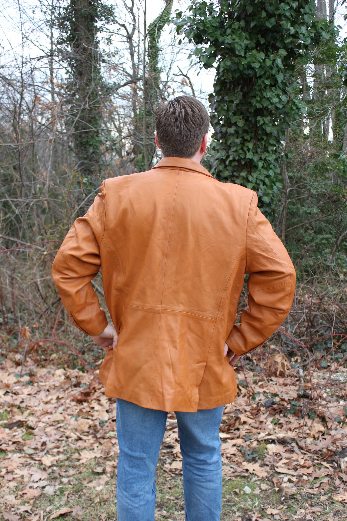 Otter and Fox Leather Sport Jacket in Camel Tan - view 4