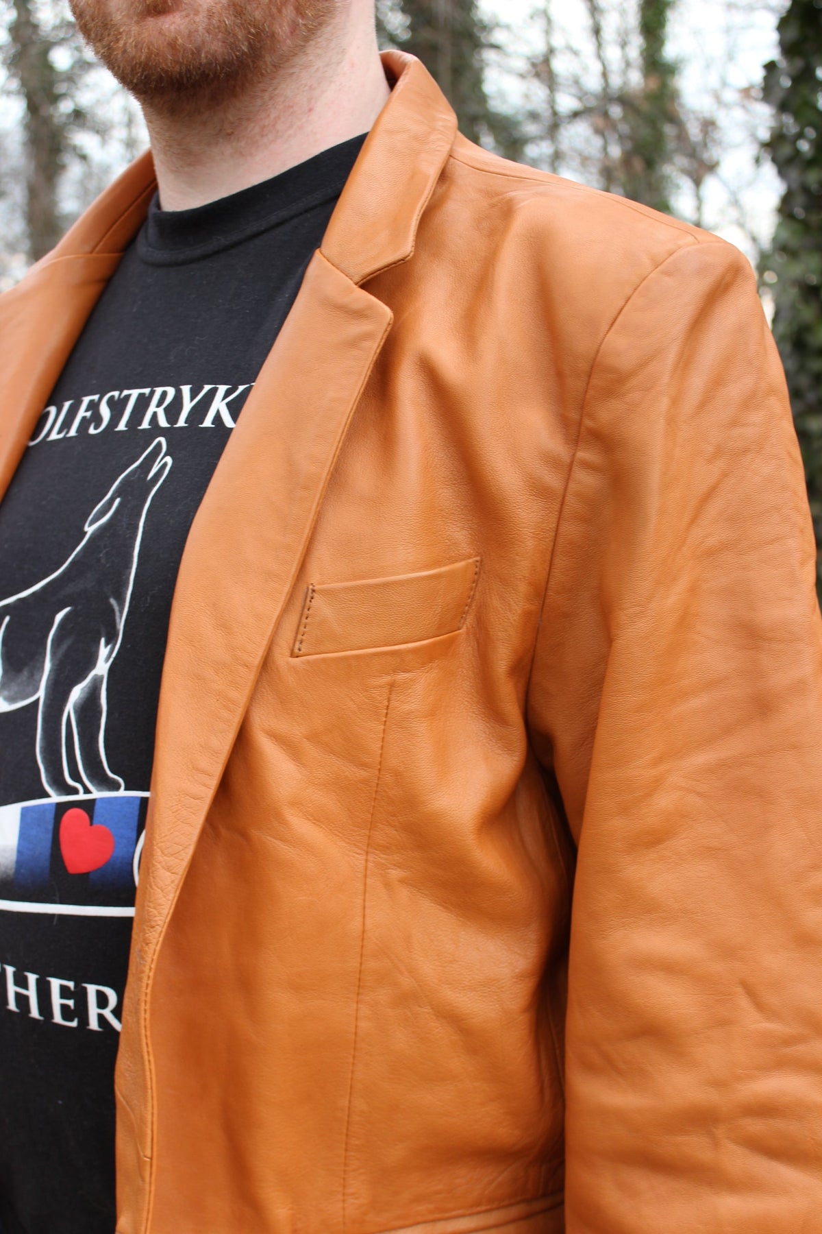 Otter and Fox Leather Sport Jacket in Camel Tan - view 6