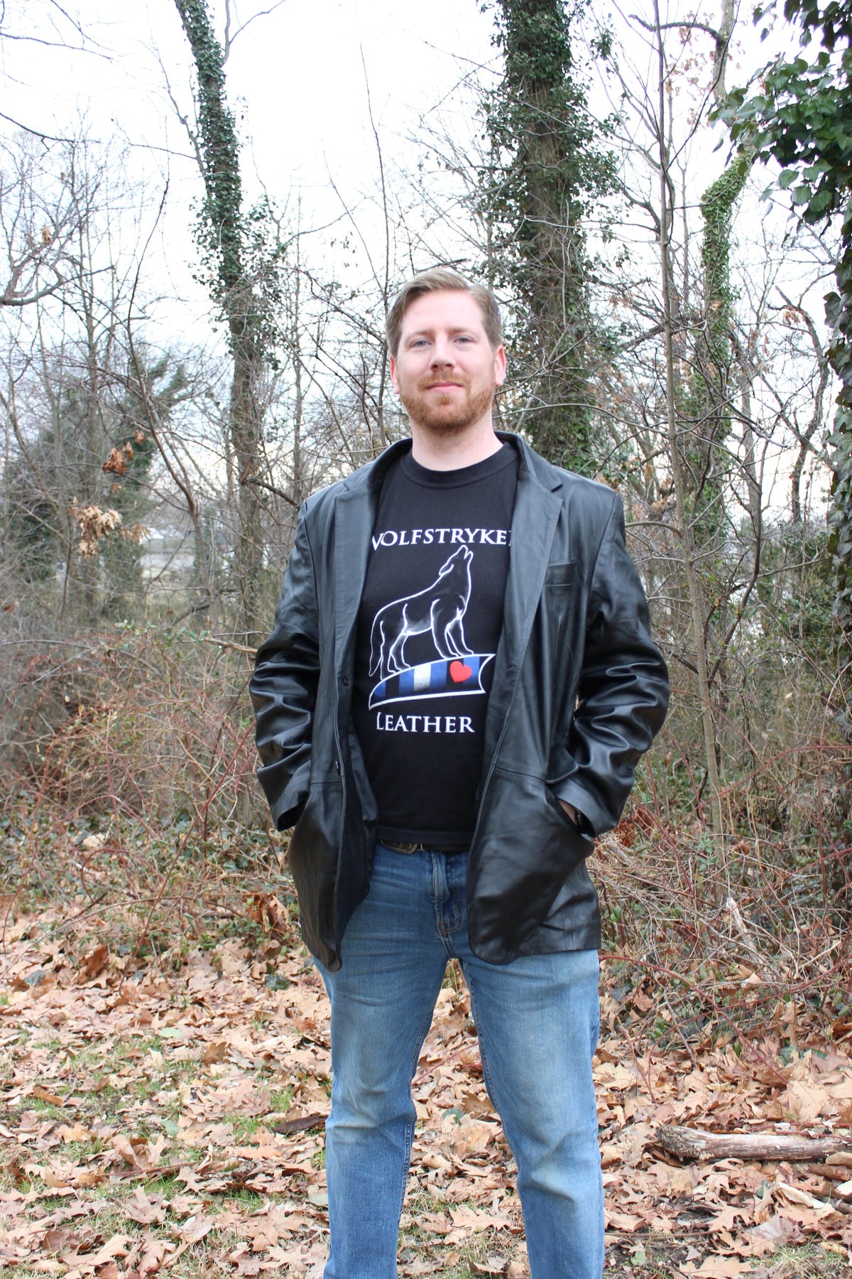 Otter and Fox Leather Sport Jacket in Black - front view