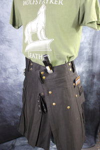 Classic KiltedBros Kilt in Black - front view