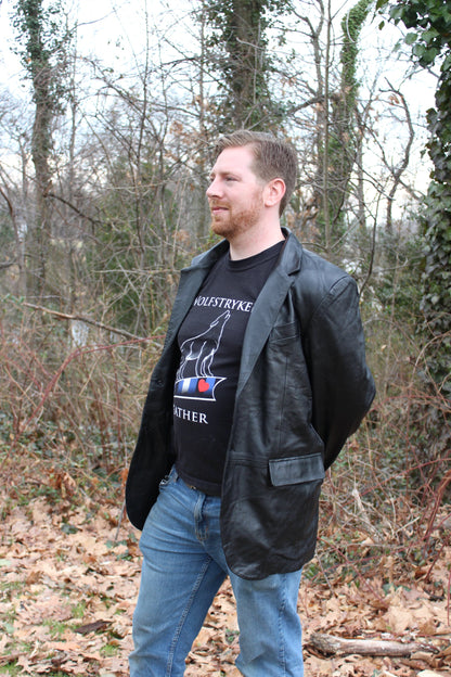 Otter and Fox Leather Sport Jacket in Black - view 2