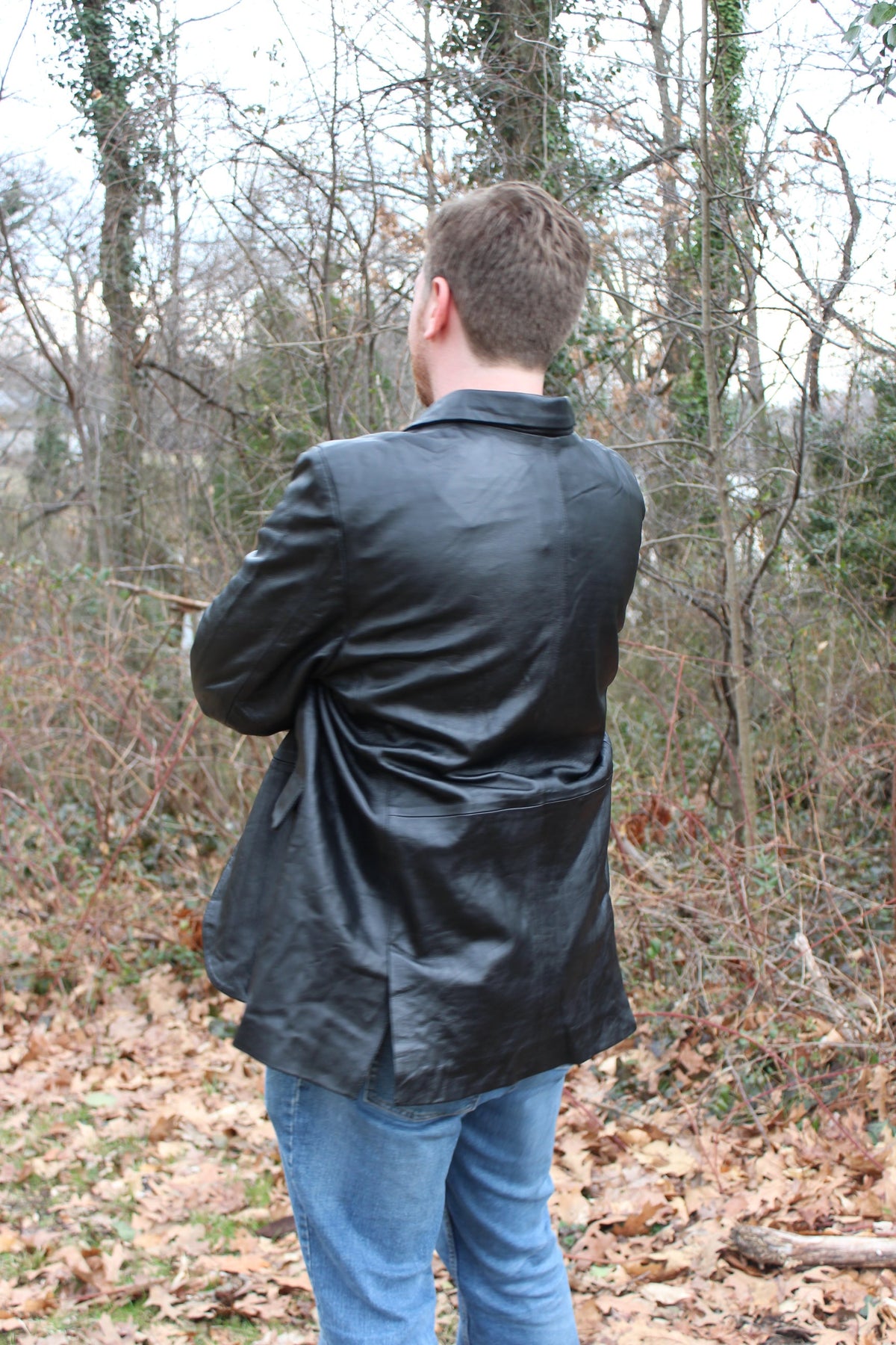 Otter and Fox Leather Sport Jacket in Black - view 3