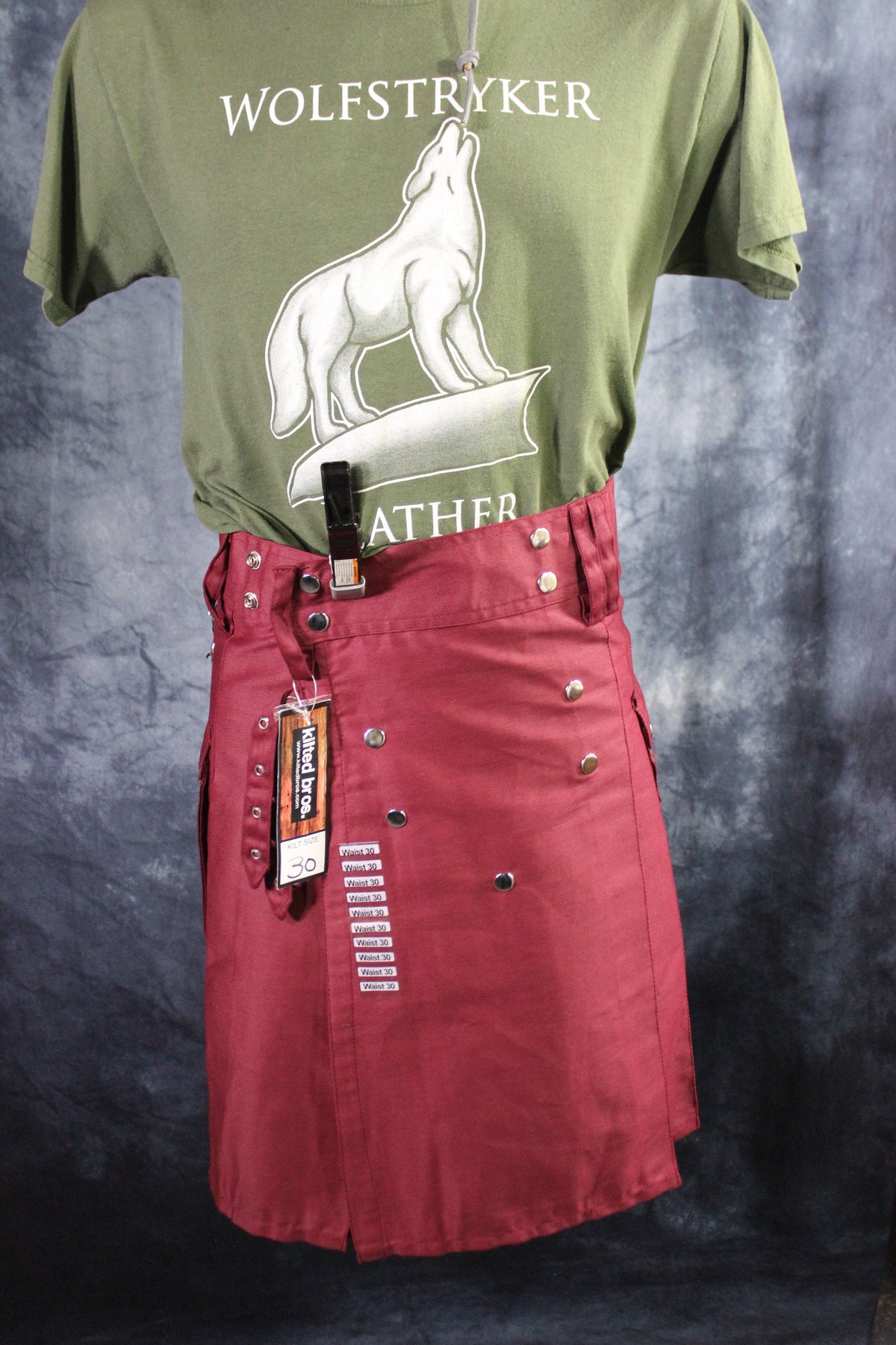 Classic KiltedBros Kilt in Burgundy - view 2