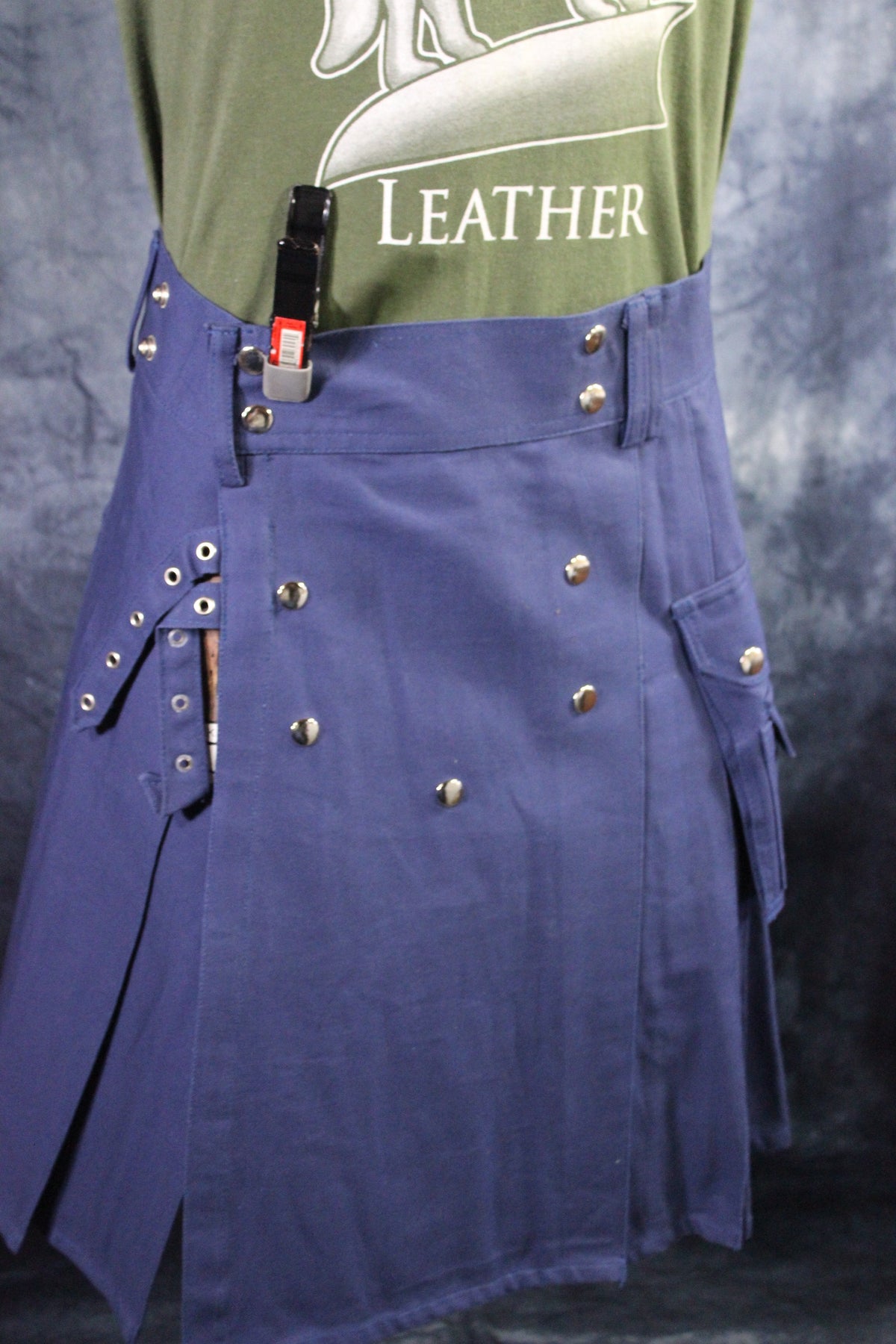 Classic KiltedBros Kilt in Navy Blue - front view