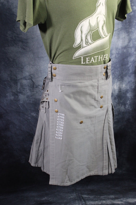 Classic KiltedBros Kilt in Grey - front view
