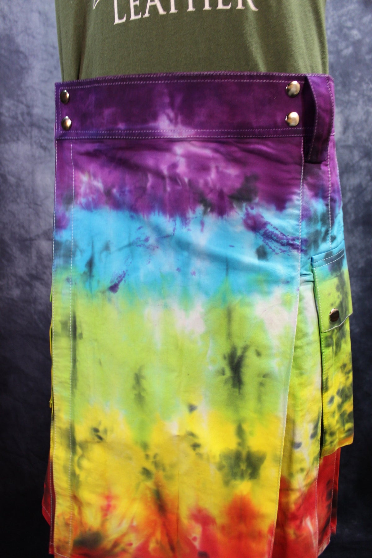 PRIDE Tie-Dye Kilt by Kilted Bros - front view