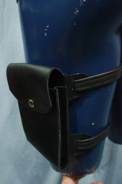 Leather Thigh Pouch Cell Phone Holster - view 3