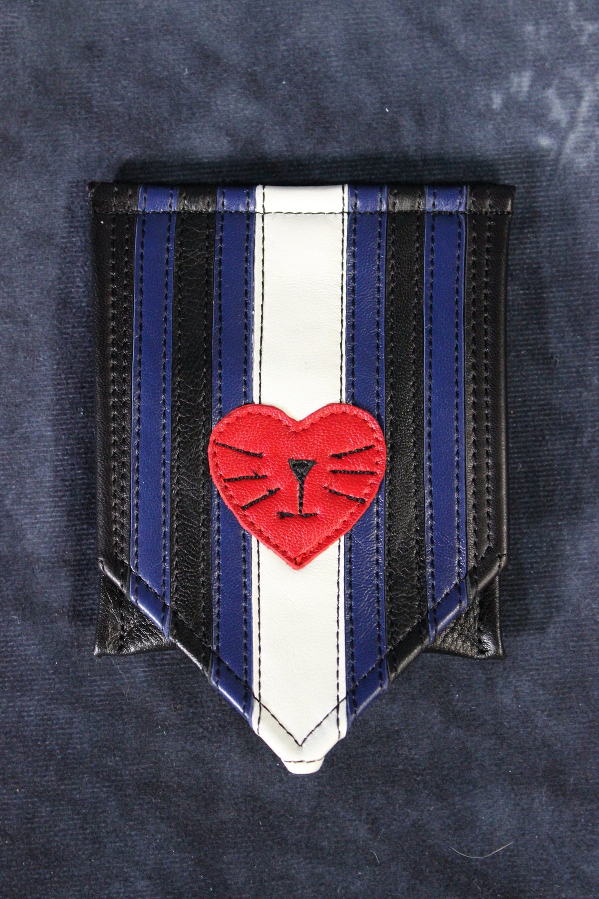 Leather Kitten Pocket Flag - front view