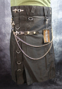 Goth Utility Kilt by Kilted Bros - front view