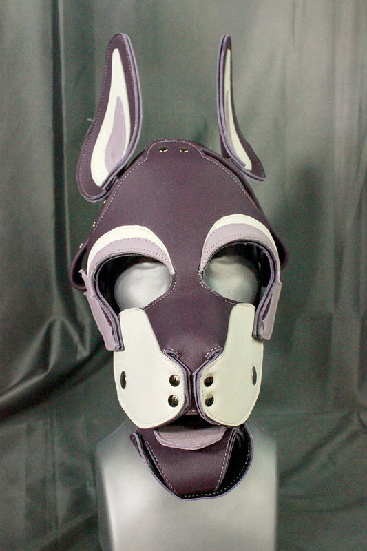 Husky Pup Hood in Purple, Lavender, and White - view 2