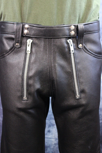 Front Access Leather Pants - view 6
