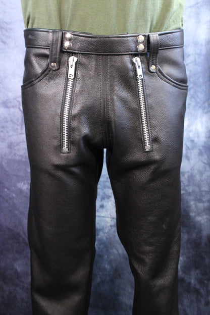 Front Access Leather Pants - view 8