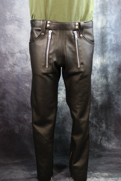 Front Access Leather Pants - view 13