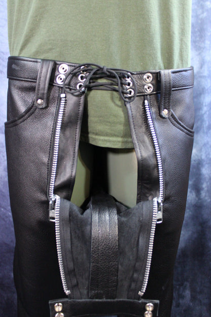 Front Access Leather Pants - view 30