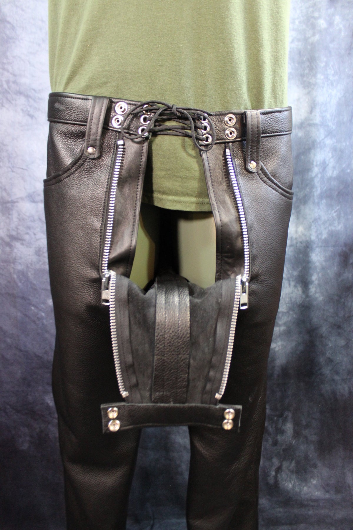 Front Access Leather Pants - view 32