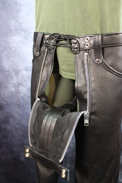 Front Access Leather Pants - view 34