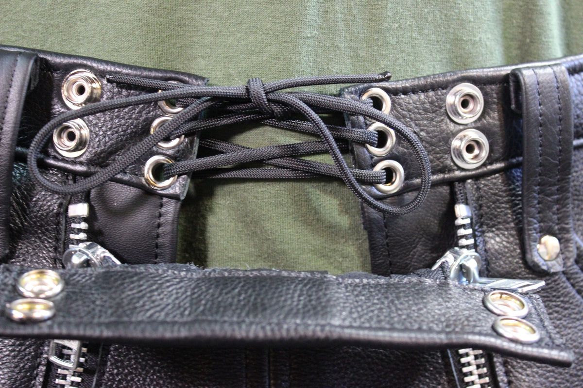 Front Access Leather Pants - view 3