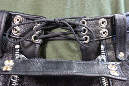 Front Access Leather Pants - view 3