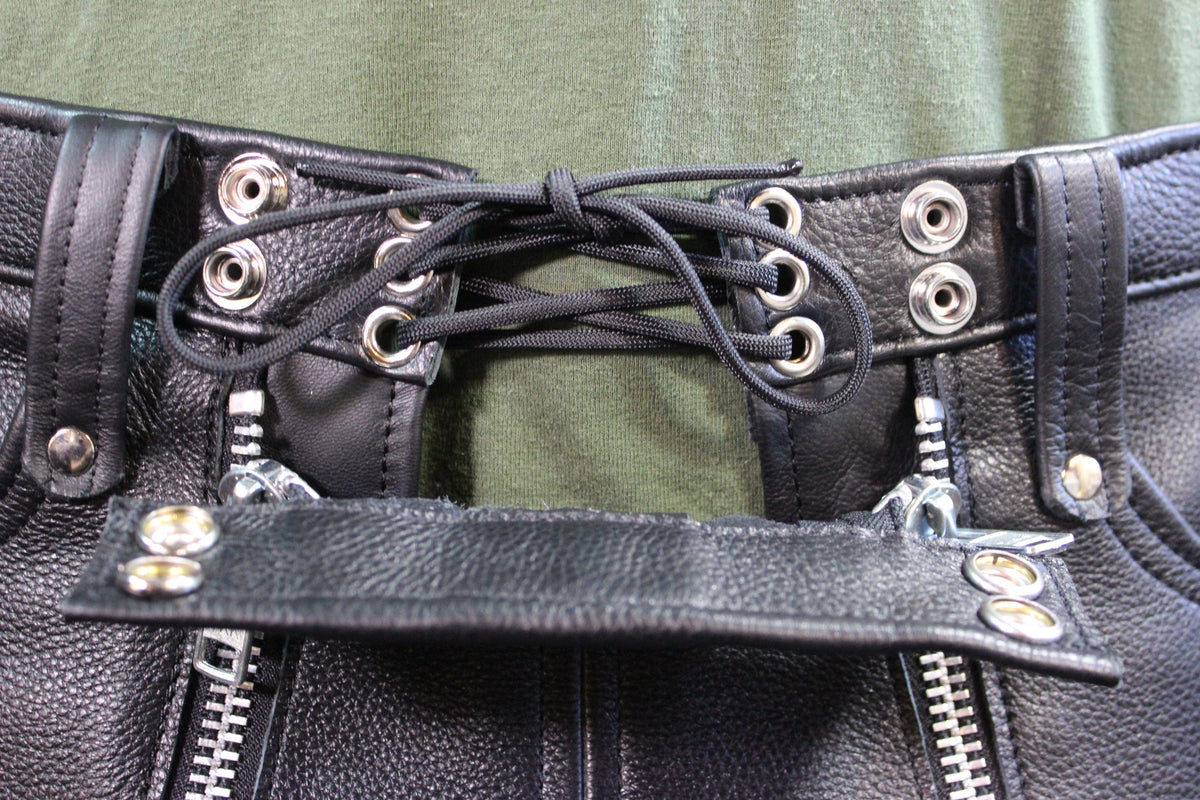 Front Access Leather Pants - view 4