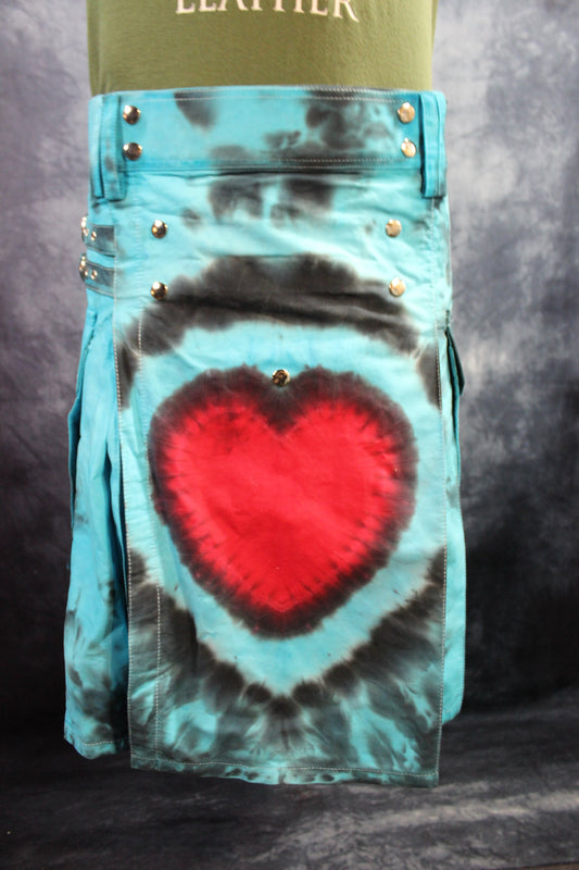 Leather Flag Tie-Dye Kilt by Kilted Bros - view 2