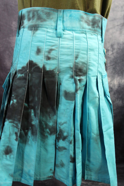 Leather Flag Tie-Dye Kilt by Kilted Bros - view 3
