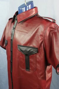 Sir Tom Matt's Collection - Leather Dress Shirt - front view