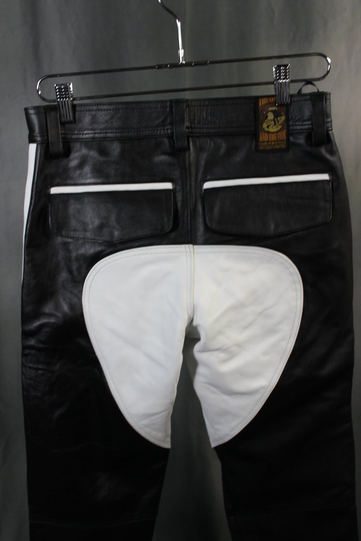 The Otter and The Fox Leather Formal Pants in Black with White Highlights - view 3