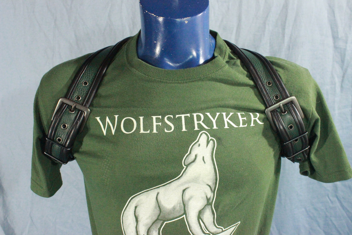 Green Half-Harness with Black Edging - front view