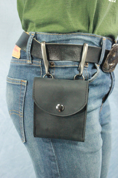 Leather Wallet Case with Hooks - front view