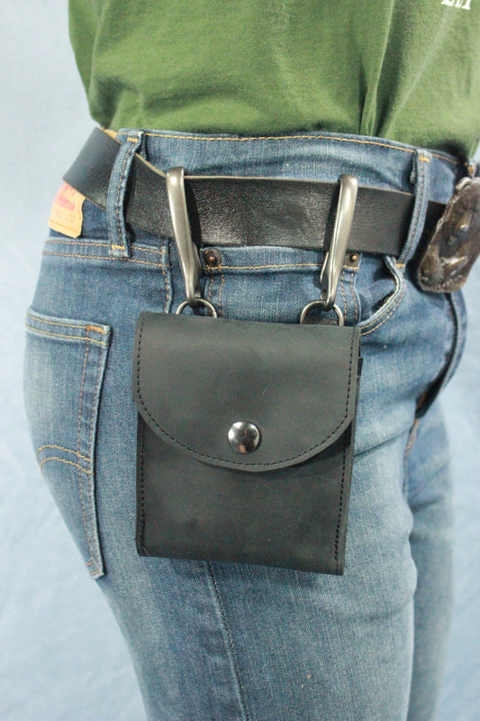 Leather Wallet Case with Hooks - front view