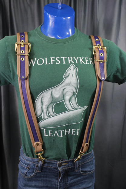 Premium Deerskin Suspenders - front view