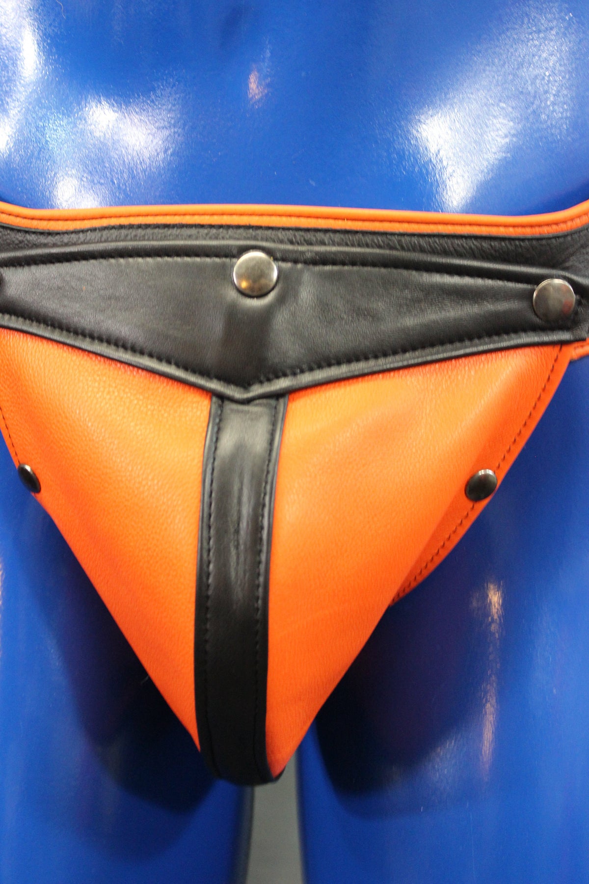 Our classic all leather jock with interchangeable codpiece in soft colored leather. - view 2