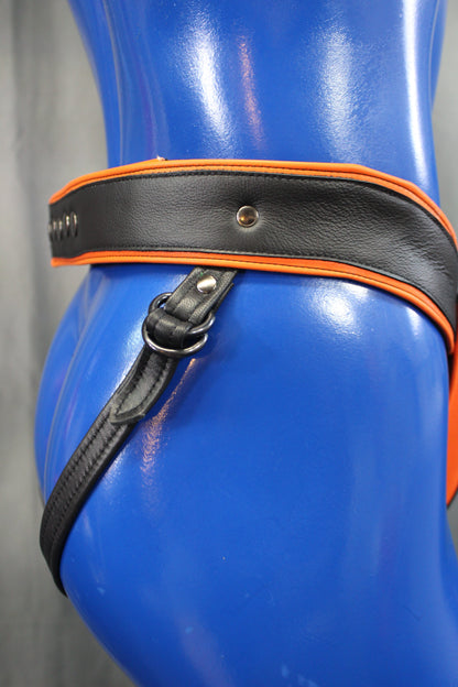 Our classic all leather jock with interchangeable codpiece in soft colored leather. - view 13