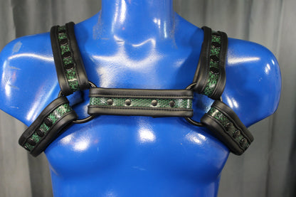 Snakeskin Bulldog Harness - front view