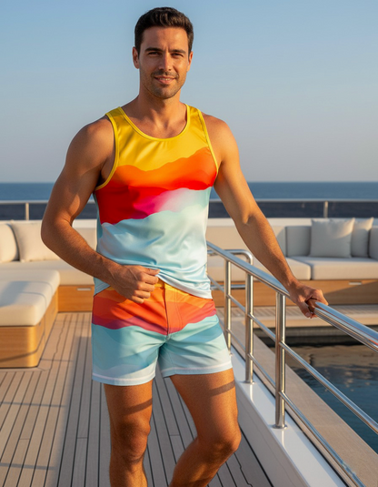 SUNSET IN COSTA BRAVA TANK TOP | MEN TANK TOP | KBAYO | OUTFAIR | OUTFAIR