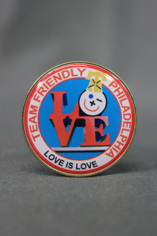 Team Friendly Philadelphia Pin - front view
