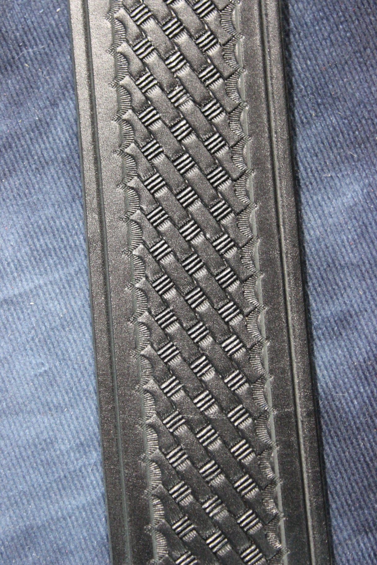 Duty Belt with Basketweave Embossing and Sam Brown Buckle and Stud - view 4